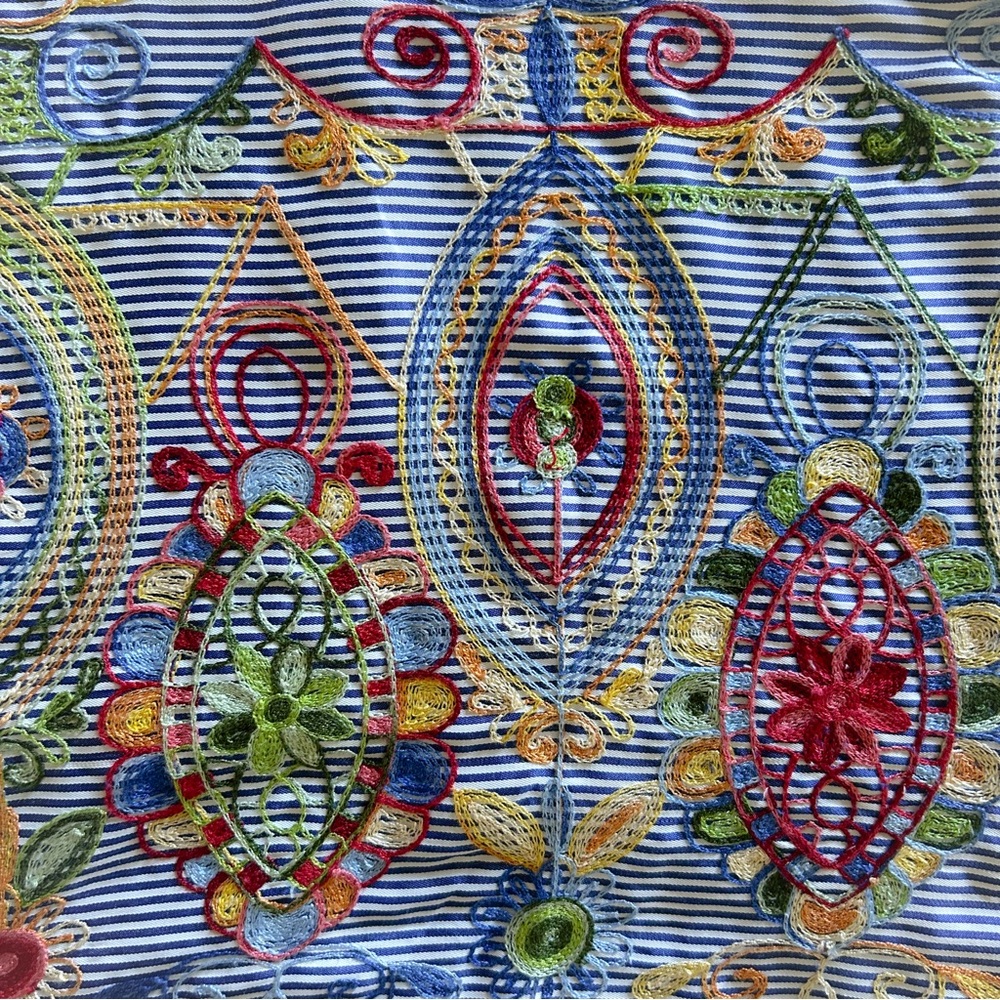 French girl market skirt, size L, elasticity waist, embroidered detail. - Picture 5 of 7